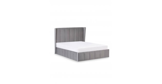 Julian Bowen Katie Grey Velvet Upholstered 150cm Kingsize Ottoman Storage Bed