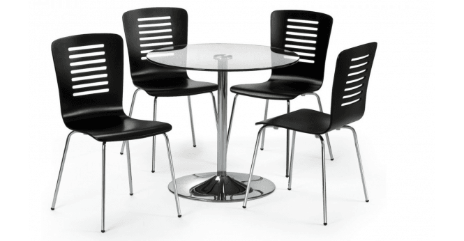 Julian Bowen Kudos Chrome & Glass Pedestal Table