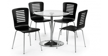Kudos Chrome & Glass Pedestal Table