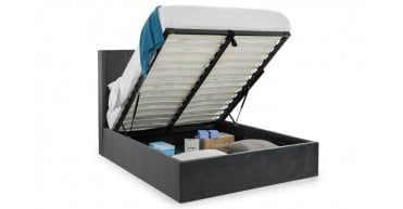 Langham Ottoman Storage 135cm Double Bed - Grey