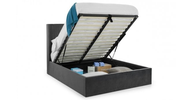 Julian Bowen Langham Ottoman Storage 180cm Superking Bed - Grey