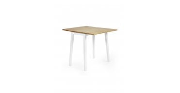 Linwood White and Oak 75cm Drop Leaf Square Extending Dining Table