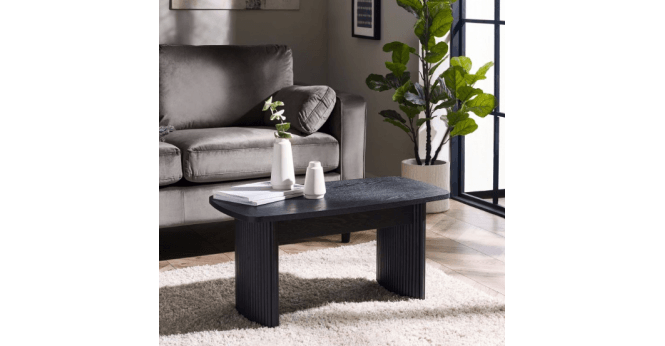 Julian Bowen Louis Black Fluted Compact Coffee Table