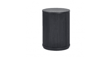 Louis Black Fluted Side Table With Door