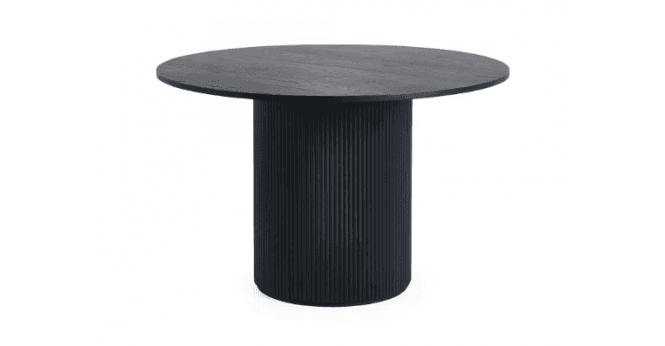 Julian Bowen Louis Fluted Round Dining Table - Black