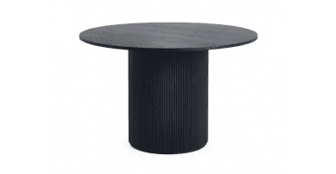 Louis Fluted Round Dining Table - Black