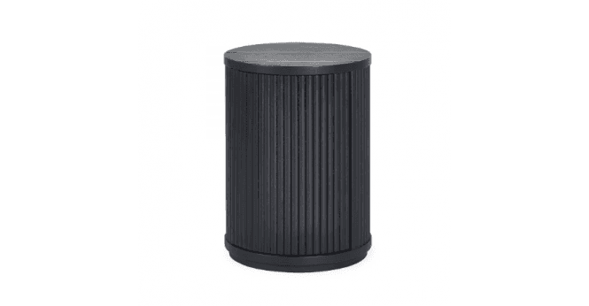 Julian Bowen Louis Fluted Side Table With Door - Black