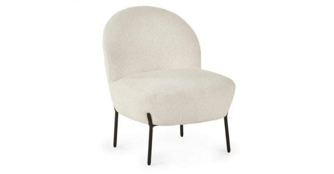 Julian Bowen Lulu Boucle Accent Chair - Ivory