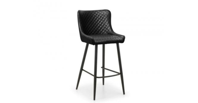 Julian Bowen Luxe Faux Leather Barstool - Black