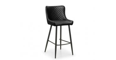 Luxe Faux Leather Barstool - Black
