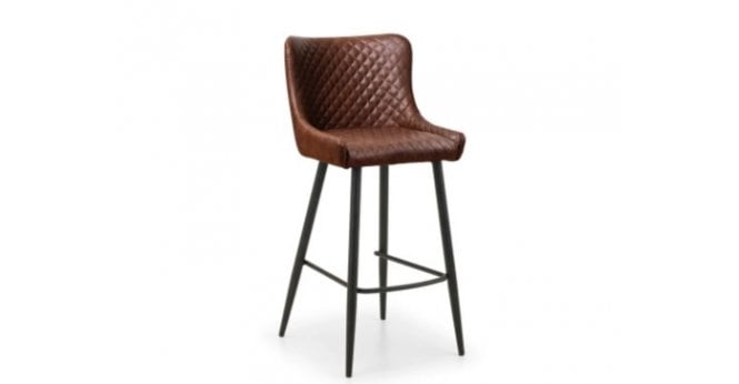 Julian Bowen Luxe Faux Leather Barstool - Brown