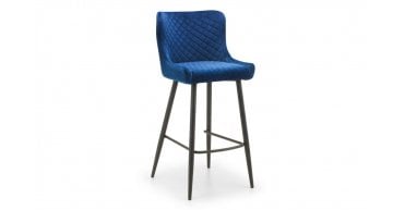 Luxe Velvet Bar Stool - Blue
