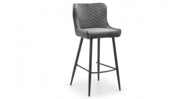 Luxe Velvet Bar Stool - Grey
