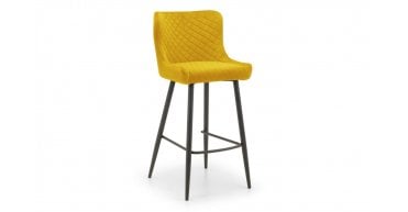 Luxe Velvet Bar Stool - Mustard
