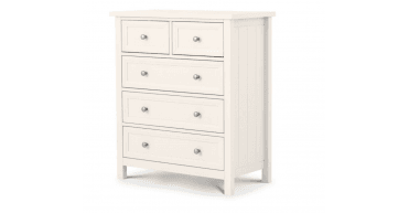 Maine 3 + 2 Drawer Chest - Surf White