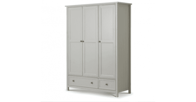 Julian Bowen Maine 3 Door Combination Wardrobe - Dove Grey