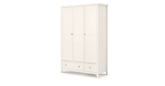 Julian Bowen Maine 3 Door Combination Wardrobe - Surf White