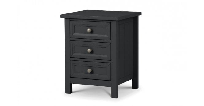 Julian Bowen Maine 3 Drawer Bedside - Anthracite