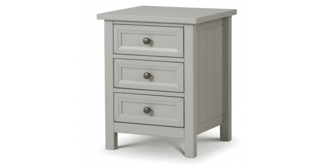 Julian Bowen Maine 3 Drawer Bedside - Dove Grey