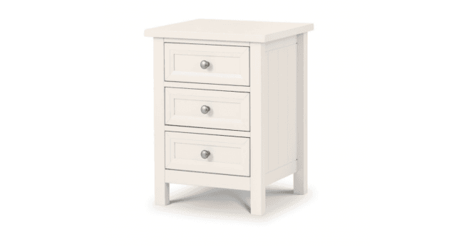 Julian Bowen Maine 3 Drawer Bedside - Surf White
