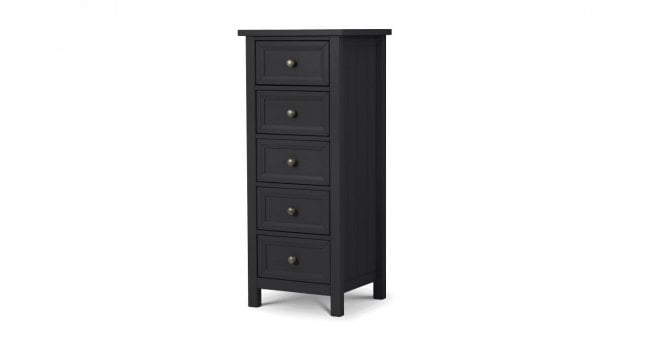 Julian Bowen Maine 5 Drawer Tall Chest - Anthracite