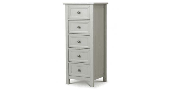 Julian Bowen Maine 5 Drawer Tall Chest - Dove Grey