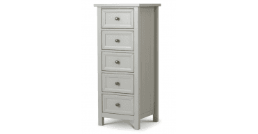 Maine 5 Drawer Tall Chest - Dove Grey
