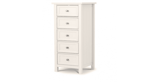 Julian Bowen Maine 5 Drawer Tall Chest - Surf White