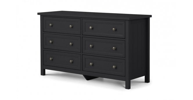 Julian Bowen Maine 6 Drawer Wide Chest - Anthracite