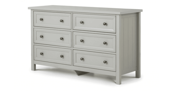 Julian Bowen Maine 6 Drawer Wide Chest - Dove Grey
