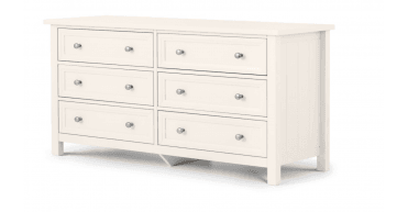 Maine 6 Drawer Wide Chest - Surf White