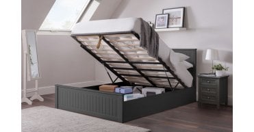 Maine Ottoman Storage 150cm King Bed - Anthracite