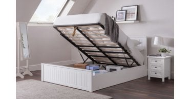 Maine Ottoman Storage 150cm King Bed - Surf White