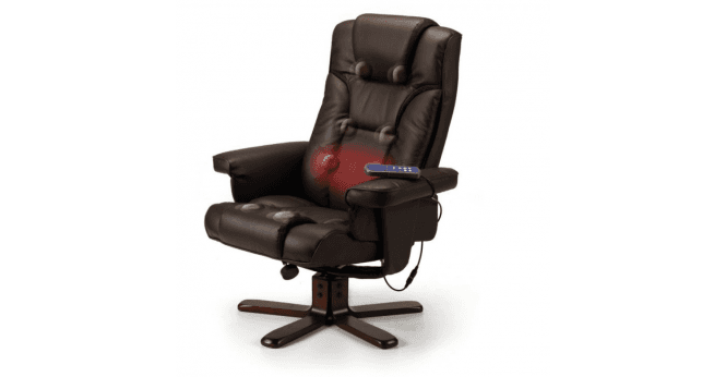 Julian Bowen Malmo Massage Recliner & Stool Brown