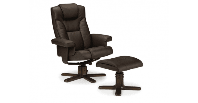 Julian Bowen Malmo Swivel Recliner & Stool Brown