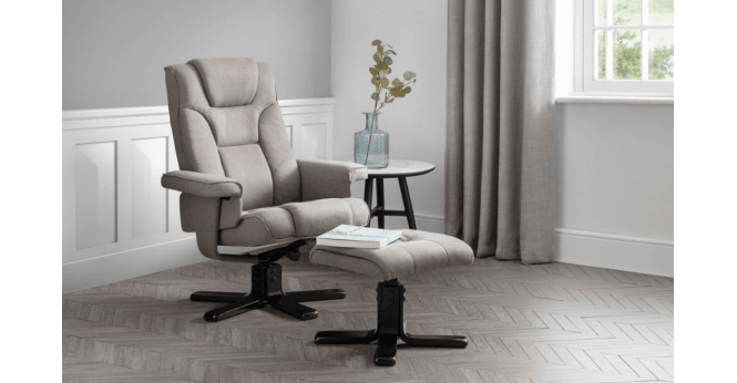 Julian Bowen Malmo Swivel Recliner & Stool - Grey