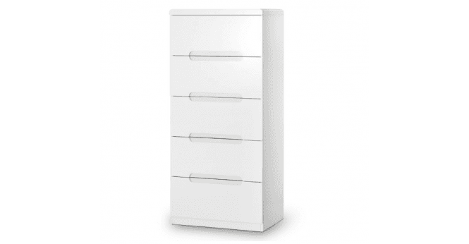 Julian Bowen Manhattan 5 Drawer Narrow Chest - White