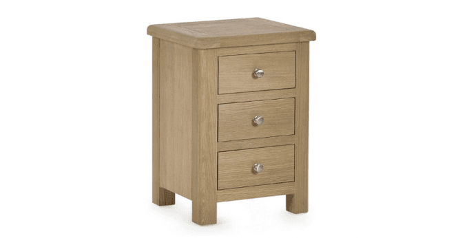 Julian Bowen Memphis Limed Oak 3 Drawer Bedside
