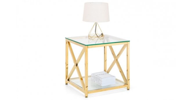 Julian Bowen Miami Lamp Table - Gold