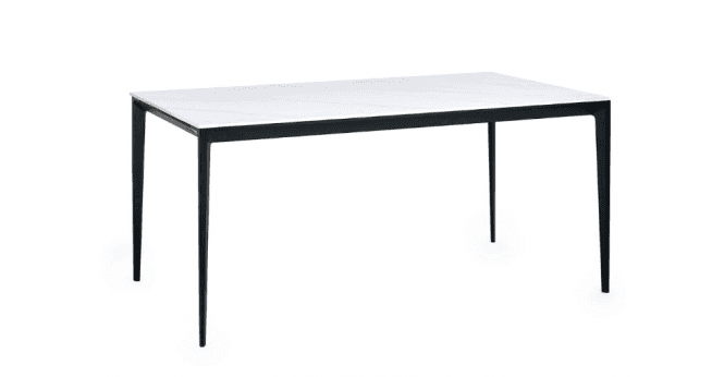Julian Bowen Miami Rectangular Stone Top Dining Table - White Marble