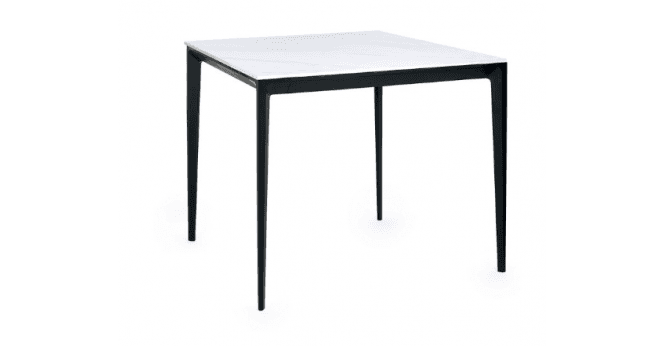 Julian Bowen Miami Square Stone Top Dining Table - White Marble
