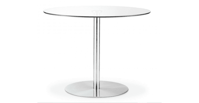 Julian Bowen Milan Round Glass Brushed Steel Pedestal Table