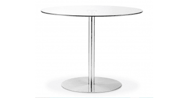 Milan Round Glass Brushed Steel Pedestal Table