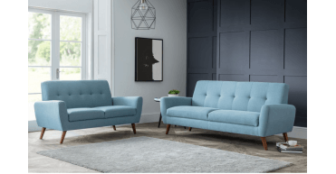 Monza 2 Seater Compact Retro Sofa - Blue