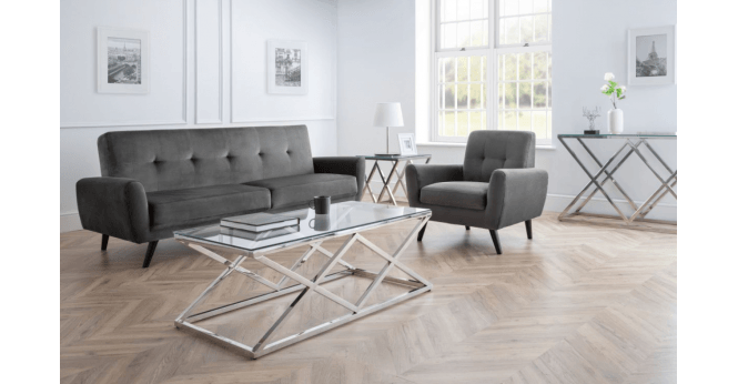 Julian Bowen Monza 3 Seater Compact Retro Sofa - Grey