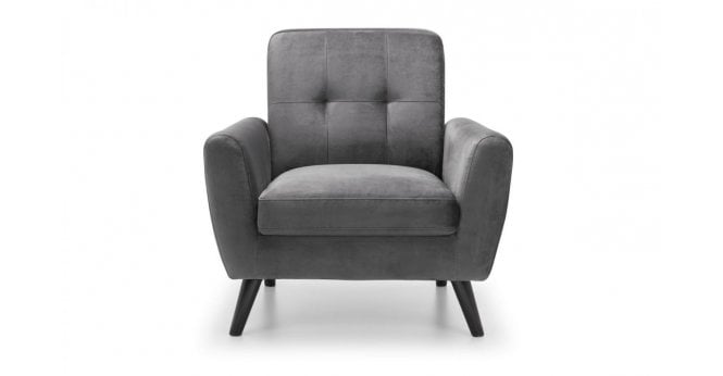 Julian Bowen Monza Chair In Dark Grey Velvet