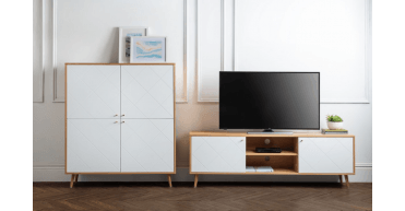Moritz 4 Door Cabinet - Oak & White