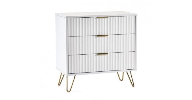 Julian Bowen Murano 3 Drawer Chest - Matt White