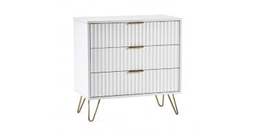 Murano 3 Drawer Chest - Matt White