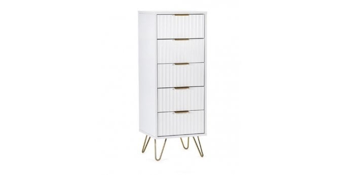 Julian Bowen Murano 5 Drawer Tallboy - Matt White